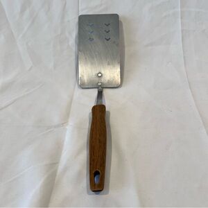 EKCO Vintage Spatula Stainless Steel Slotted Turner USA Heart V Cutout